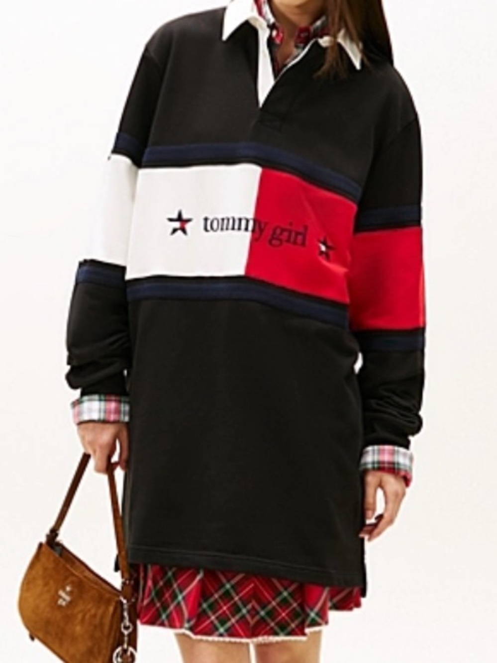 Tommy Hilfiger Tommy Girl Colorblock Polo - Navy, White & Red